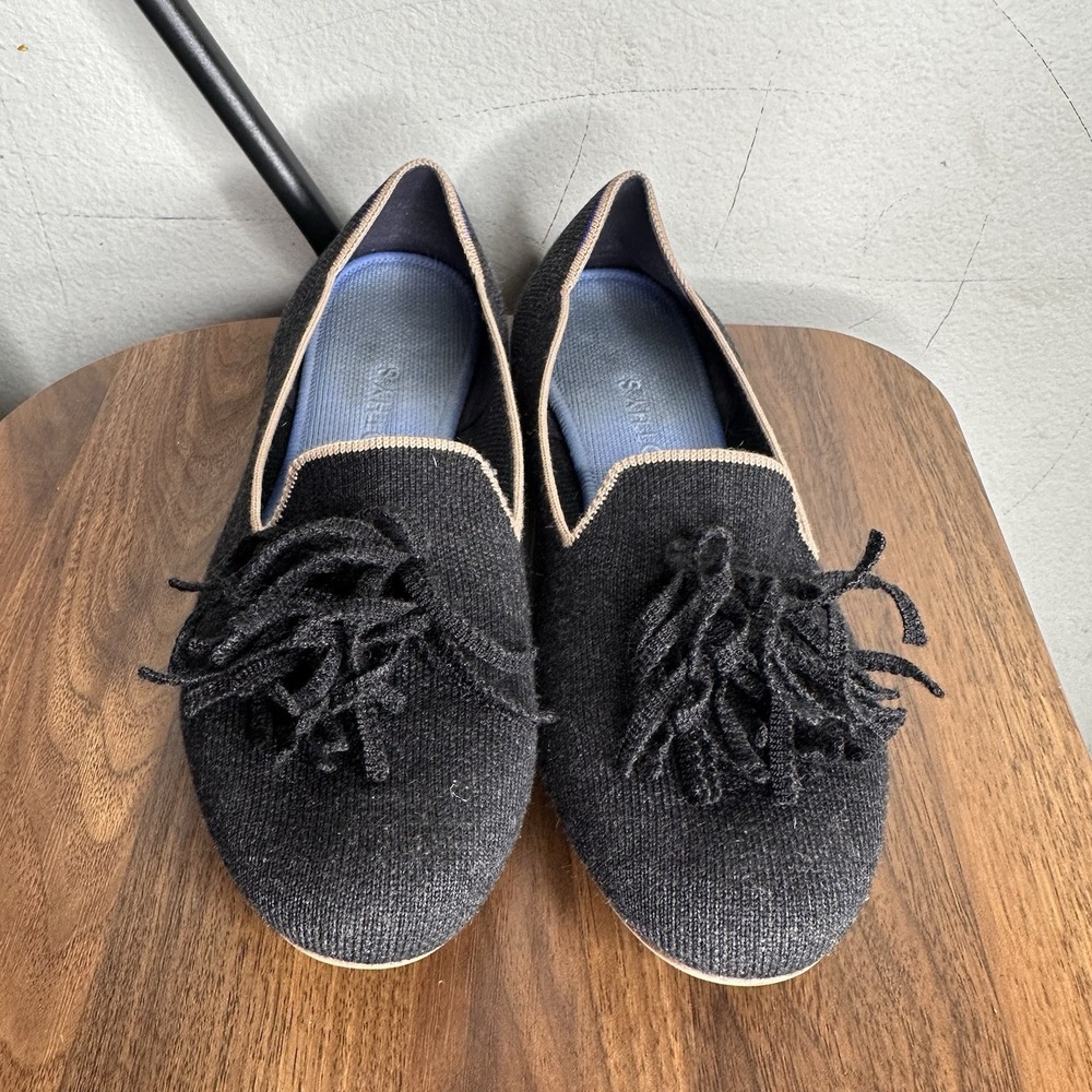 Rothys Merino Wool Tassel Loafers Black Size 10 Causal Business Limited Edition